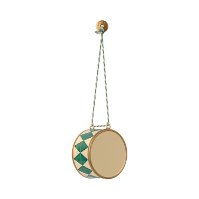 Vánoční plechová ozdoba Drum Large Green                    