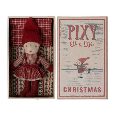                             Vánoční skřítek Pixie Elfie v krabičce od sirek                        