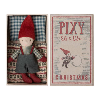                             Vánoční skřítek Pixie Elf v krabičce od sirek                        