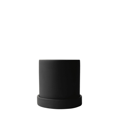 Keramický květináč s podmiskou Grow Pot Black 10cm                    