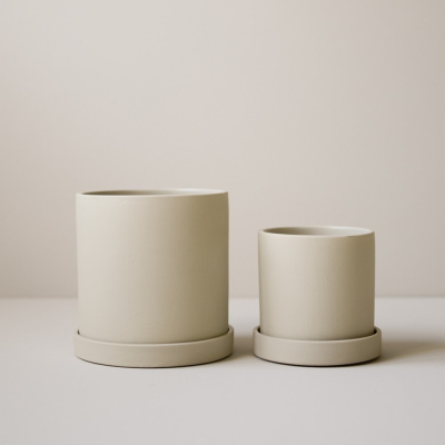                             Keramický květináč s podmiskou Grow Pot Creme 10cm                        
