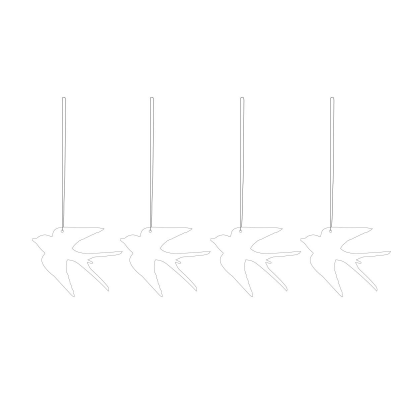 Velikonoční dekorace Deco Bird White - set 4 ks                    