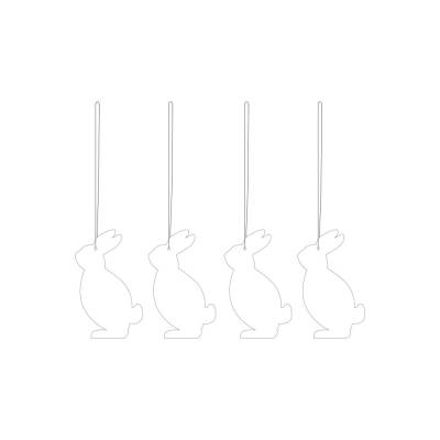 Velikonoční dekorace Deco Hare White - set 4 ks                    