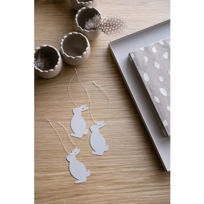                             Velikonoční dekorace Deco Hare White - set 4 ks                        