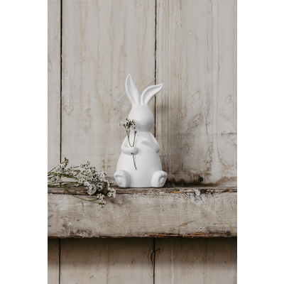 Velikonoční dekorace zajíček Emilia White 17 cm                    
