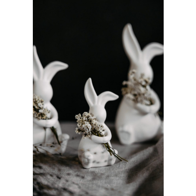                             Velikonoční dekorace zajíček Elias White 12 cm                        