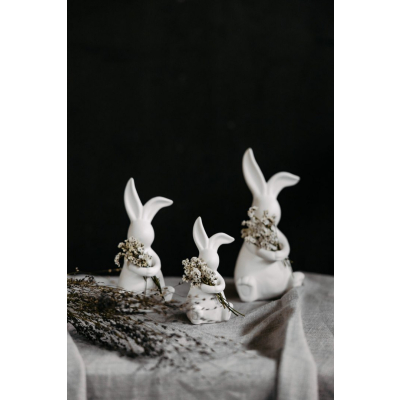                             Velikonoční dekorace zajíček Elias White 19 cm                        