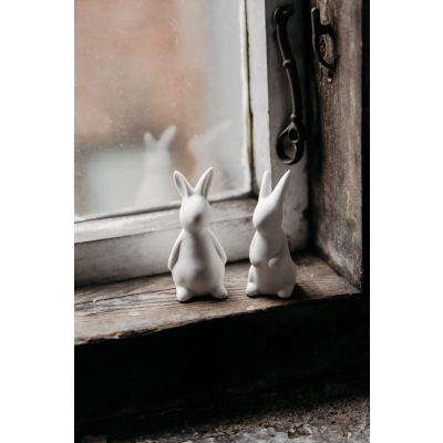                             Velikonoční dekorace zajíček Freja White 8 cm                        