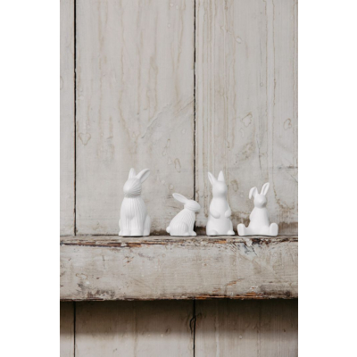                             Velikonoční dekorace zajíček Freja White 8 cm                        