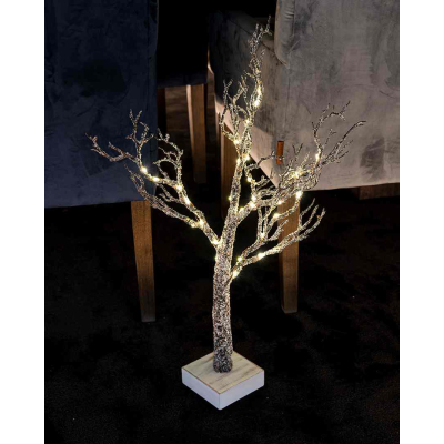 Dekorativní svítící stromek Tora Snowy Brown 60 cm                    