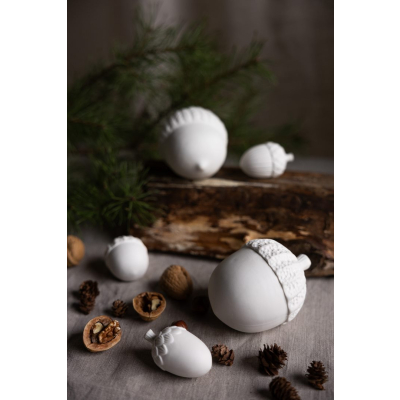                             Keramická dekorace žalud Sjovik White                        