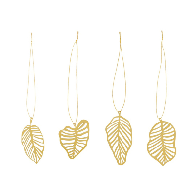 Mosazné ozdoby Deco Leaf Brass - set 4 ks                    