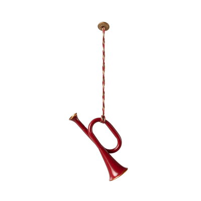 Vánoční plechová ozdoba Trumpet Red                     