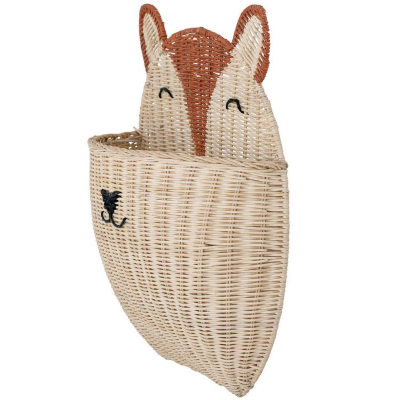                             Ratanový nástěnný úložný box Gerti 47x44 cm                        