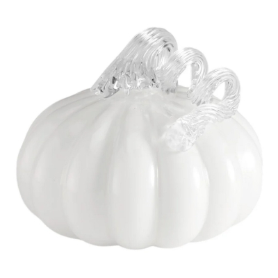 Skleněná dekorace Pumpkin White 10 cm                    