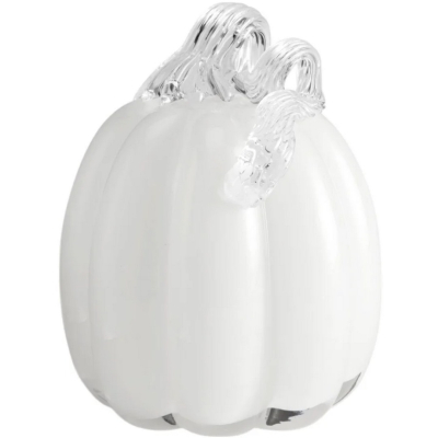 Skleněná dekorace Pumpkin White 14 cm                    