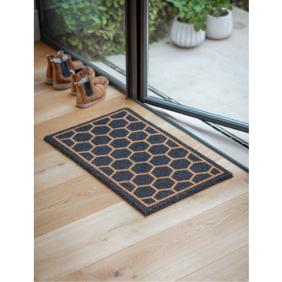 Rohožka z kokosového vlákna Hexagon Charcoal                    