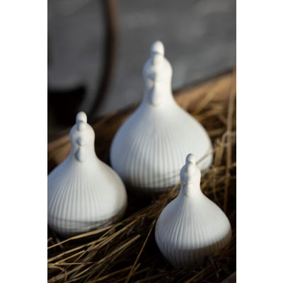                             Velikonoční dekorace slepička Kerstin White 10 cm                        