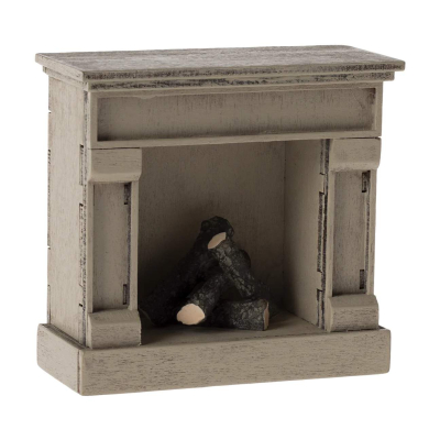 Hořící krb pro myšky Maileg Fireplace Off White                    