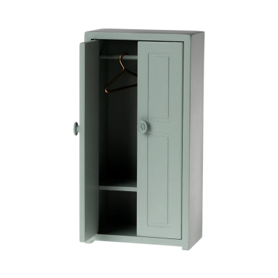                            Dřevěná šatní skříň pro myšky Maileg Soft Blue                        