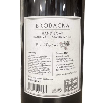                             Tekuté mýdlo na ruce Brobacka Rose Rhubarb 500 ml                        