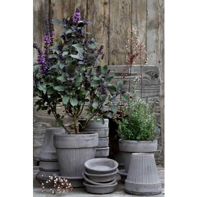                             Květináč Simona s podmiskou Raw Grey 18 cm                        