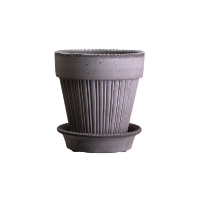 Květináč Simona s podmiskou Raw Grey 16 cm                    