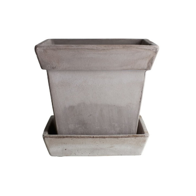 Květináč s podmiskou Gaia Square Grey 21 cm                    