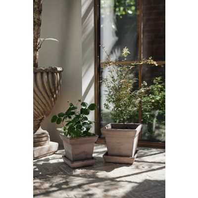                             Květináč s podmiskou Gaia Square Grey 25 cm                        