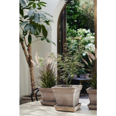                            Květináč s podmiskou Gaia Square Grey 30 cm                        
