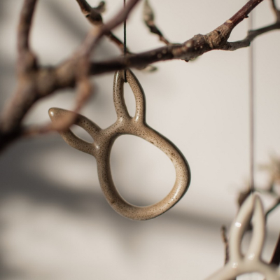                             Závěsná velikonoční dekorace Rabbit Beige 8 cm                        