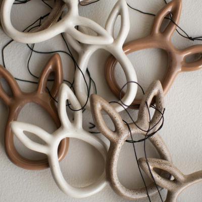                             Závěsná velikonoční dekorace Rabbit Beige 8 cm                        