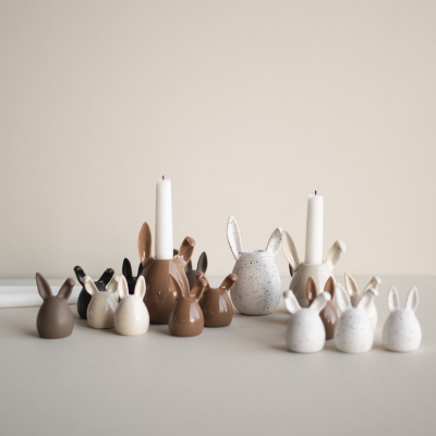                             Velikonoční svícen Rabbit White Dot 13 cm                        