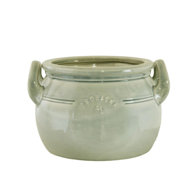 Kameninový květináč Brobacka Green Low 25x15 cm                    
