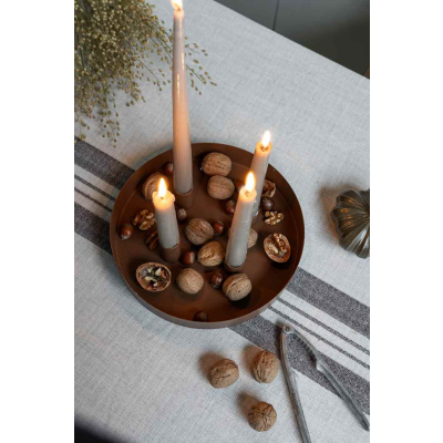                             Adventní kovový svícen Sund Round Brown                        