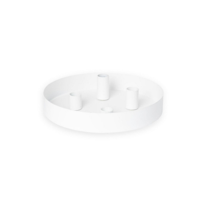 Adventní kovový svícen Sund Round White                    