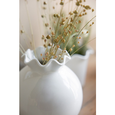                             Keramická váza Vallvik White 16 cm                         