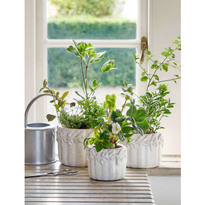                             Kameninový květináč Cetara Rustic White 13 cm                        