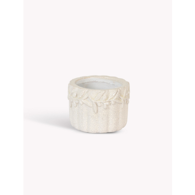                             Kameninový květináč Cetara Rustic White 15 cm                        