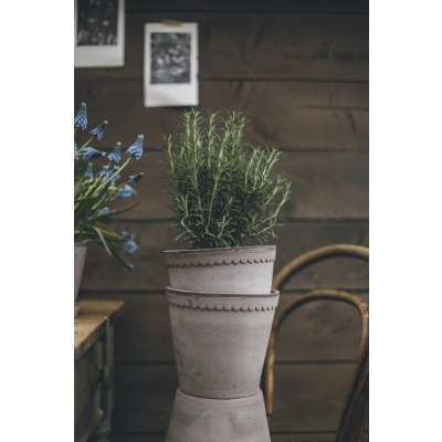                             Květináč Helena s podmiskou Raw Grey 30 cm                        