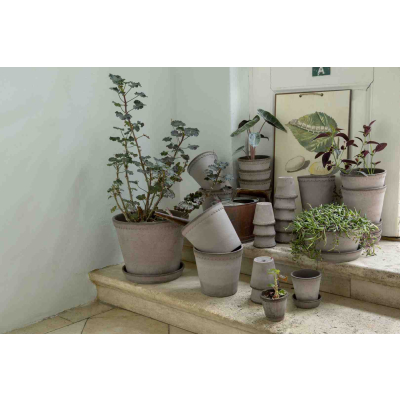                             Květináč Helena s podmiskou Raw Grey 30 cm                        