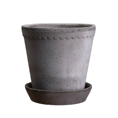 Květináč Helena s podmiskou Raw Grey 30 cm                    