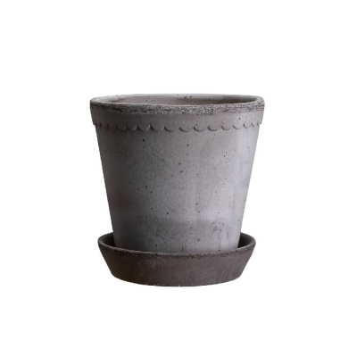 Květináč Helena s podmiskou Raw Grey 18 cm                    