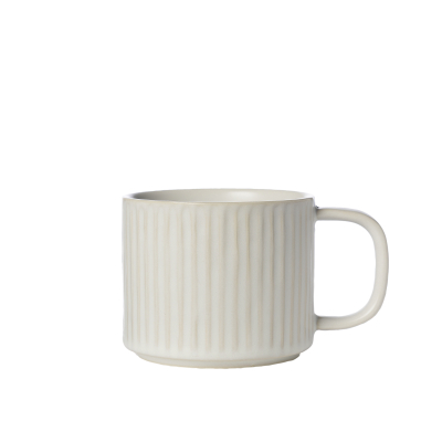Keramický hrnek Ribbed Natural White 350 ml                    