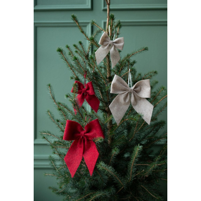                             Závěsná dekorace mašle Bow Linen - set 2 ks                        