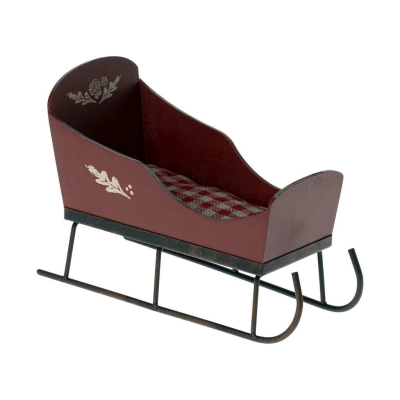 Kovové sáňky pro myšky Maileg Dark Red                    