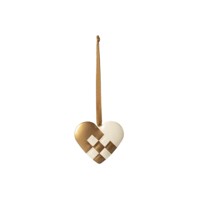 Vánoční plechová ozdoba Heart Gold  Small                    