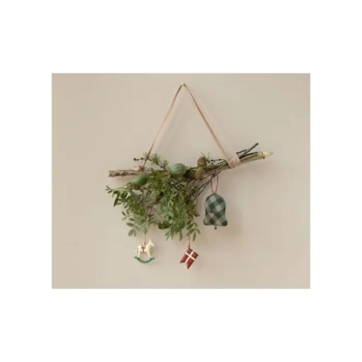                             Vánoční lněná ozdoba zvoneček Bell Green                        