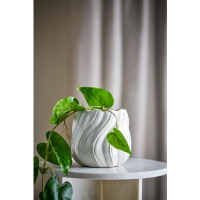                             Kameninový květináč Isidora White 20 cm                        