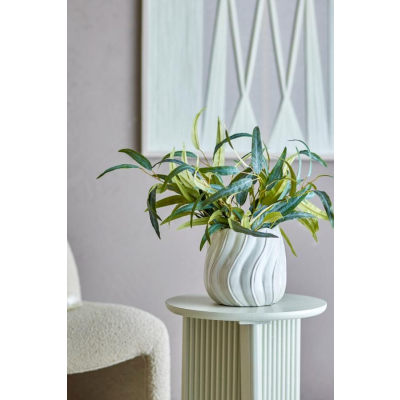                             Kameninový květináč Isidora White 20 cm                        